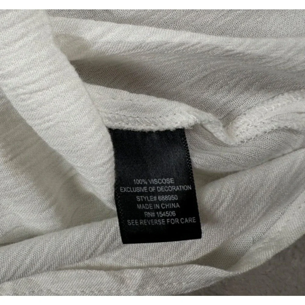 Curations Womens White Embroidered Dress Cover Up Short Sleeve Wrap Tie Size 2X - Picture 8 of 9